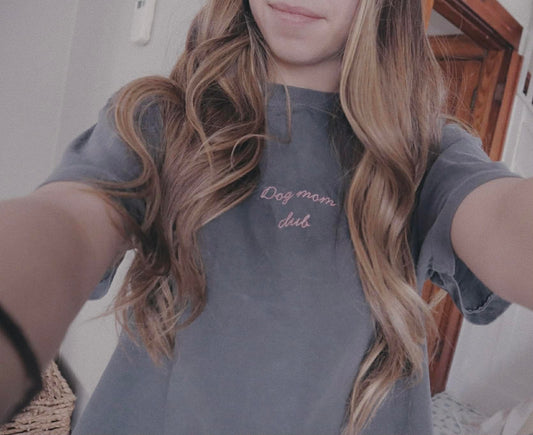 Dog Mom Club Embroidered T-shirt